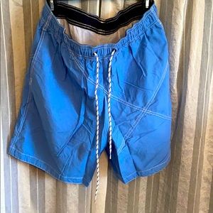 Nautica swim trunks size large blue with white